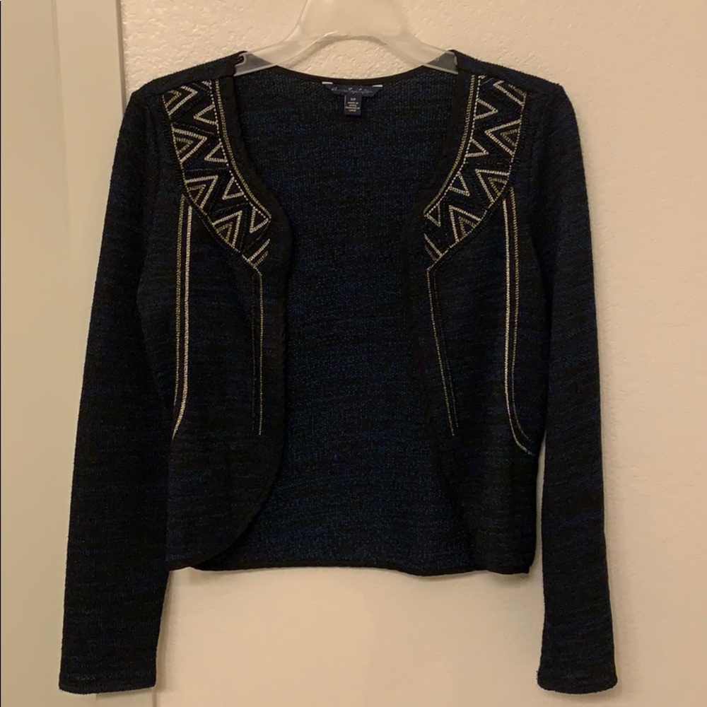 American Eagle Navy Woven Blazer